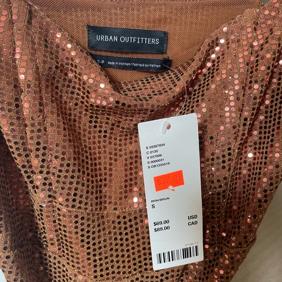 URBAN OUTFITTERS UO Sequin Bodycon Dress Party Rust Colour - Picture 3 of 3